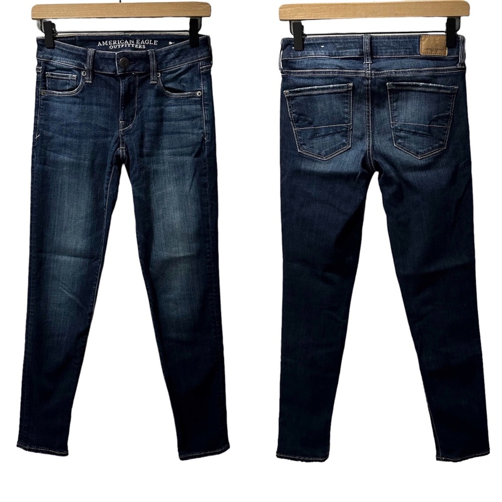 American Eagle Dark Denim Super Stretch Skinny Jeans Size 0 Regular